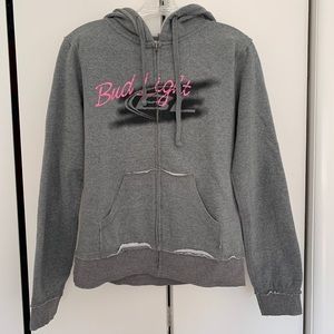 Women’s Bud Light Hooded Sweatshirt with Raw Hem Details